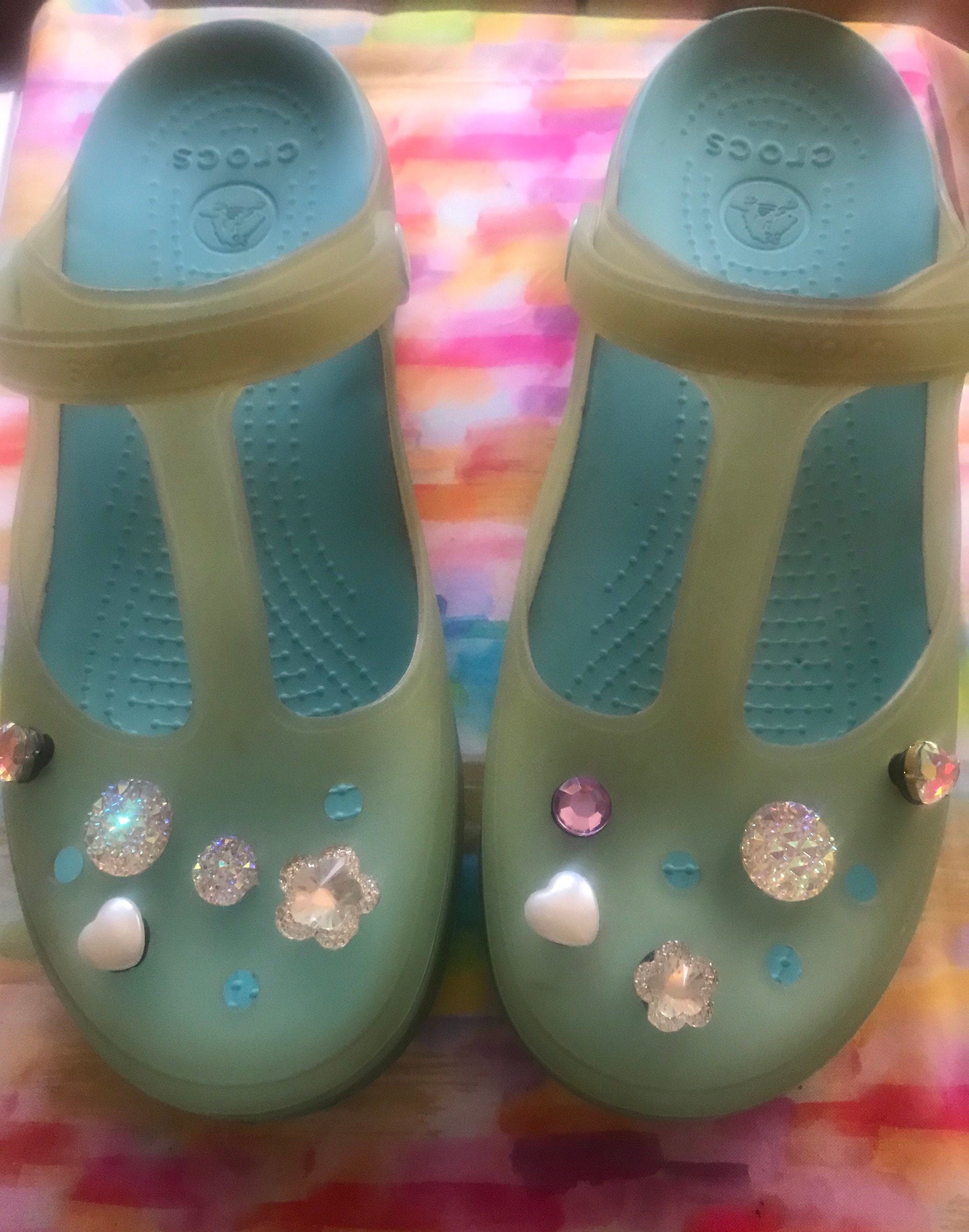 Croc Charms Bling Rhinestone Pearls Shoe Clips for Crocs Etsy