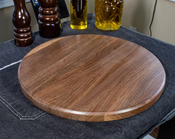 Walnut Lazy Susan 15.5 Heavy Duty Base Etsy