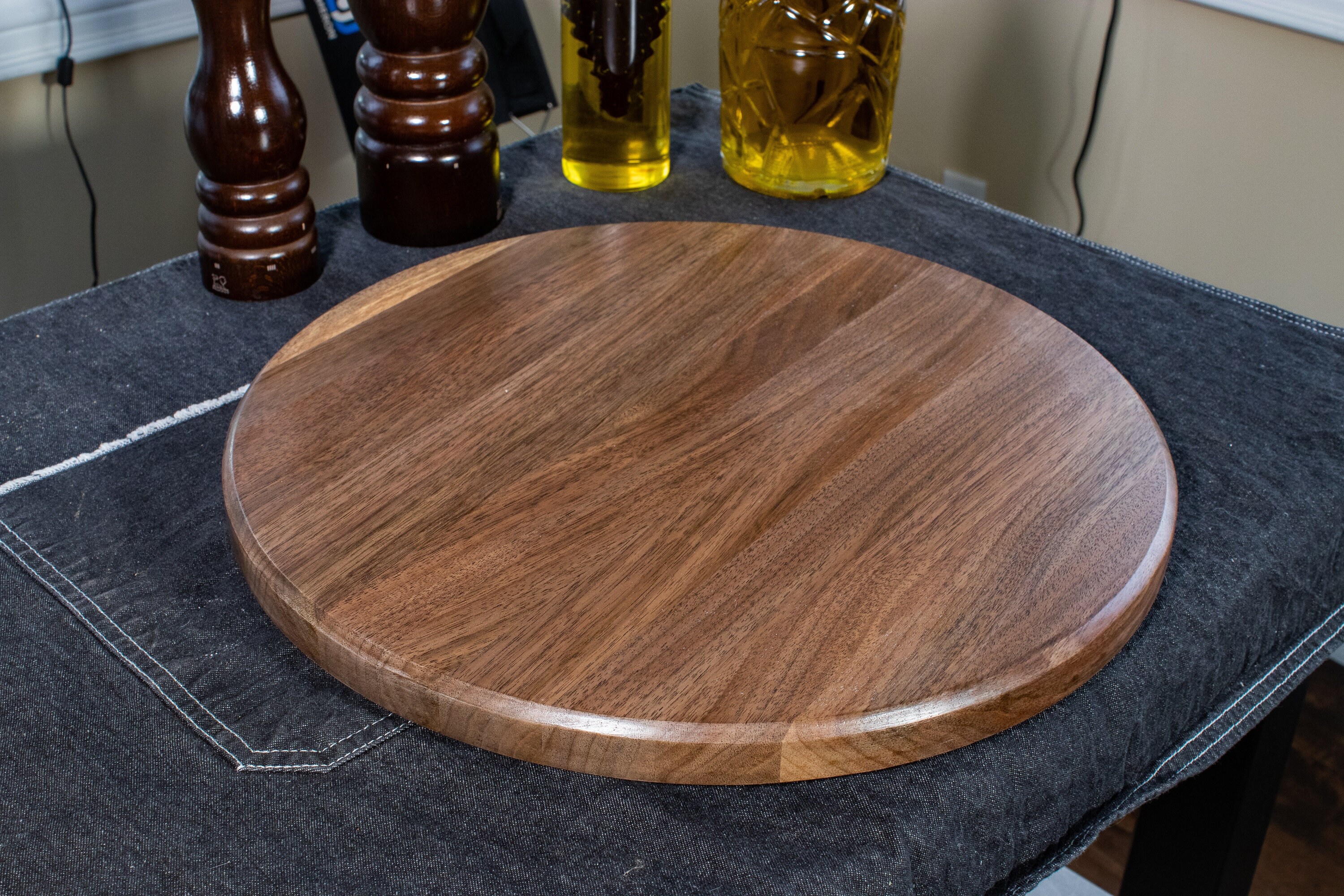 Walnut Lazy Susan 15.5 Heavy Duty Base Etsy