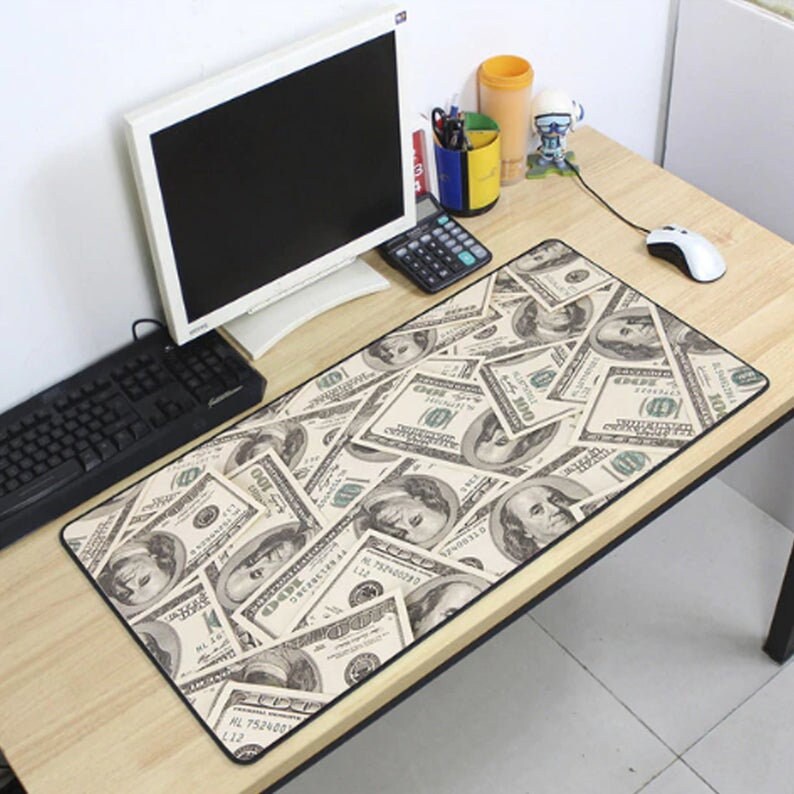 Big Gaming Mousepad 700x400mm Money US Dollar Rich Animated Etsy