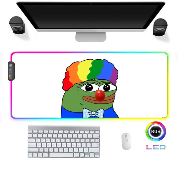 Big Led Rgb Gaming Mousepad 600x350mm Pepe Troll Meme Memes X Etsy