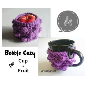 Tazza regolabile all&#39;uncinetto, modello accogliente e frutta accogliente, modello accogliente all&#39;uncinetto, modello digitale all&#39;uncinetto, tazza accogliente, modello accogliente per il caffè