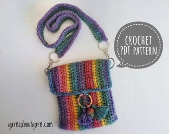 Crochet Rainbow Crossbody Purse Pattern (PDF Pattern)