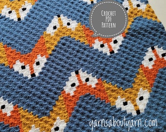 Sly the Fox Blanket / Baby Blanket / Lap Blanket / Fox Blanket / CROCHET BLANKET PATTERN