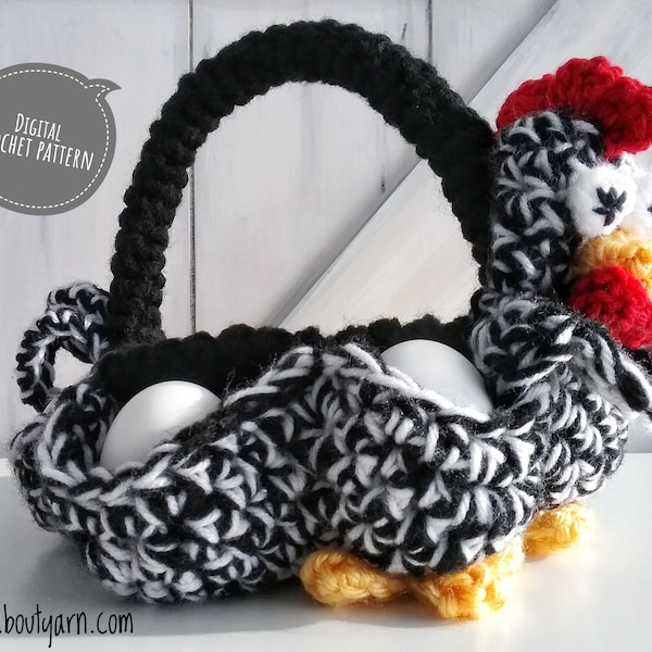 Chicken Egg Collecting Basket/Easter Basket/Caboodle/Crochet Basket/ Crochet Easter Basket/ Egg Gathering Basket/ Egg Basket/Digital Pattern