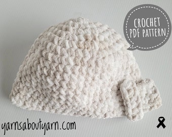 Buckle Up Beanie Hat Digital Pattern / Winter Beanie / Winter Hat / Cancer Hat / Cancer Series Hat / Warm Hat /  Crochet Hat
