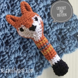 Baby Rattle / Crochet Baby Rattle / Sly the Fox Rattle / Fox Theme Baby Rattle / Baby gift idea / baby shower gift idea
