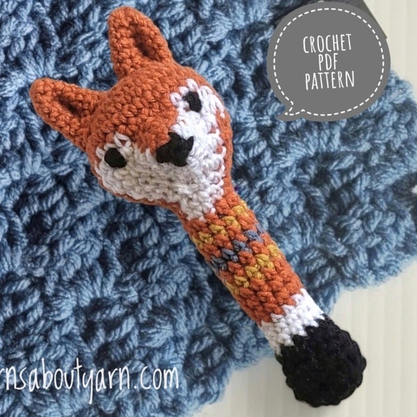 Baby Rattle / Crochet Baby Rattle / Sly the Fox Rattle / Fox Theme Baby Rattle / Baby gift idea / baby shower gift idea