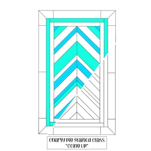 Stained Glass Geometric Pattern, “Going Up”, Glass Ideas, Easy Stain Glass Pattern, Modern Glass Pattern, Simple Stained Glass Pattern