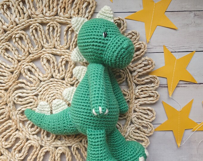 Dinosaur Stuffed Animal, Green Dino Plush, Cotton Dinosaur Baby Gift