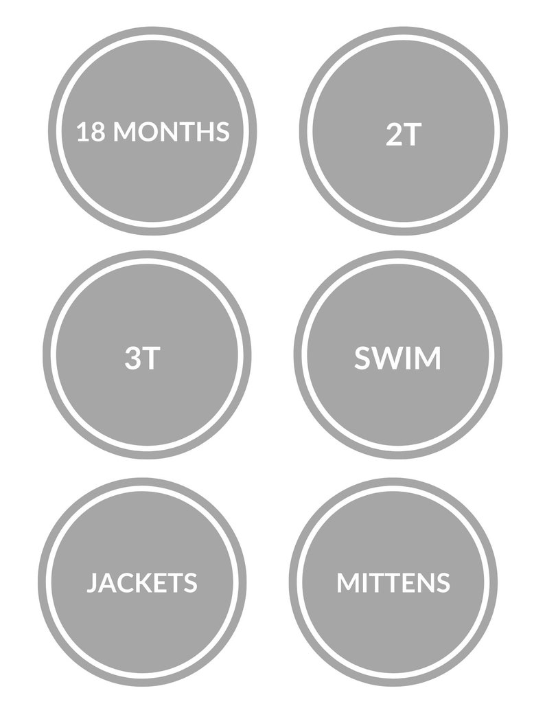 Printable Nursery Drawer Label Organizers Baby Drawer Closet Etsy