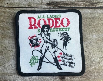 All ladies rodeo patch with black border