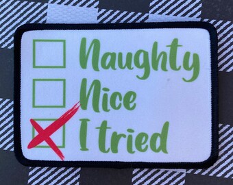 Naughty, Nice, I tried hat patch
