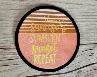 Sunrise, sunburn round hat patch