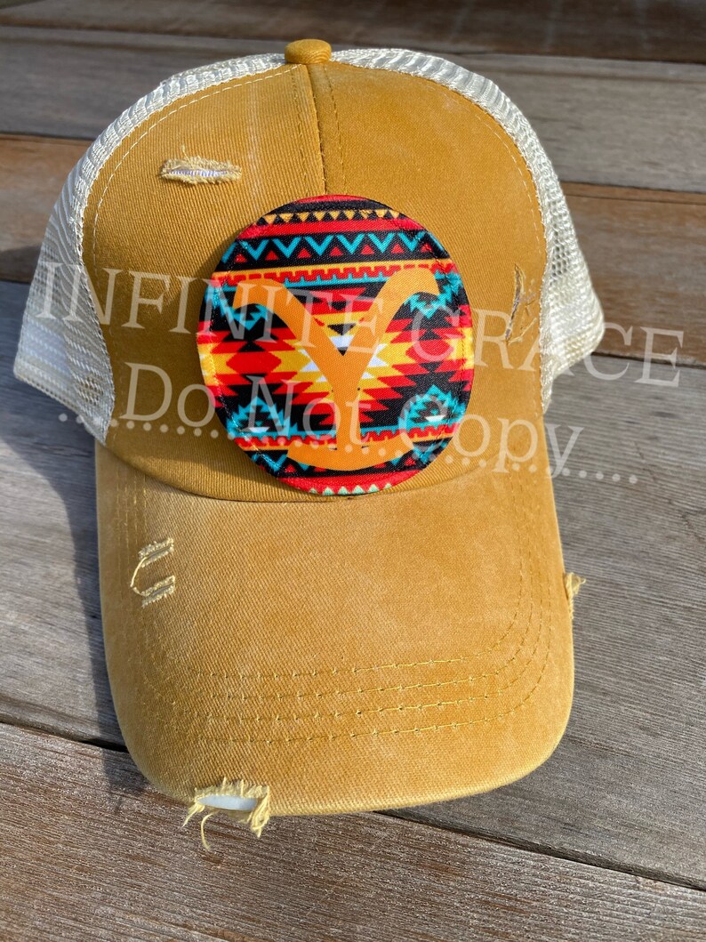 Yellowstone logo round hat patch