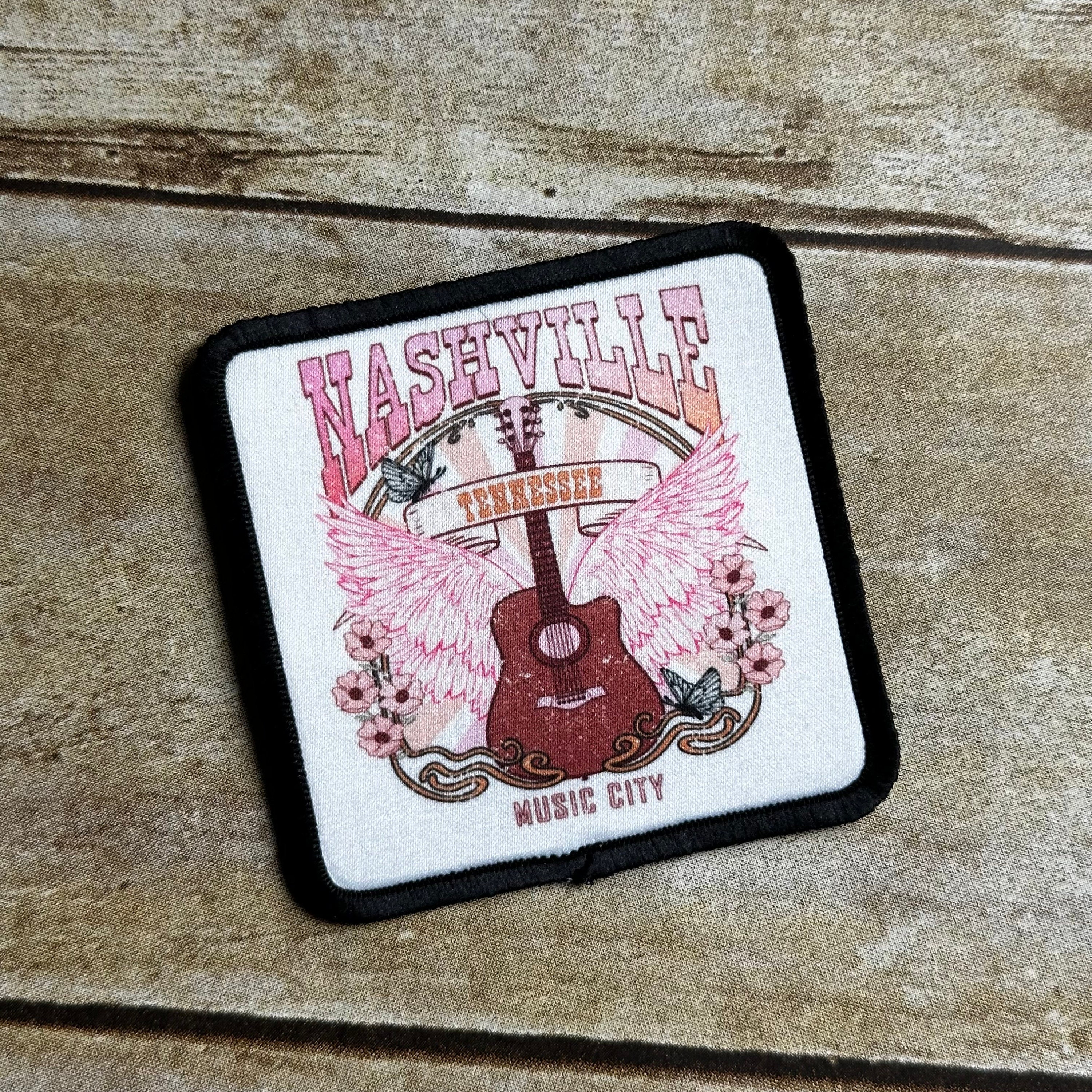 thumbnail image 2 of Nashville One-Way Sign Embroidered Iron-On Patch – Tennessee Souvenir – New 2 of 9