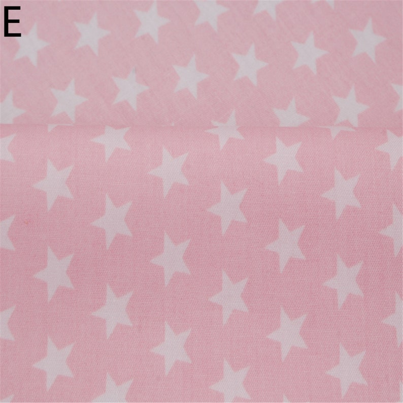 Solid Color Star Pattern 100/% Cotton Fabric by Half Yard for Cloth Sewing DIY Crafts Pillows