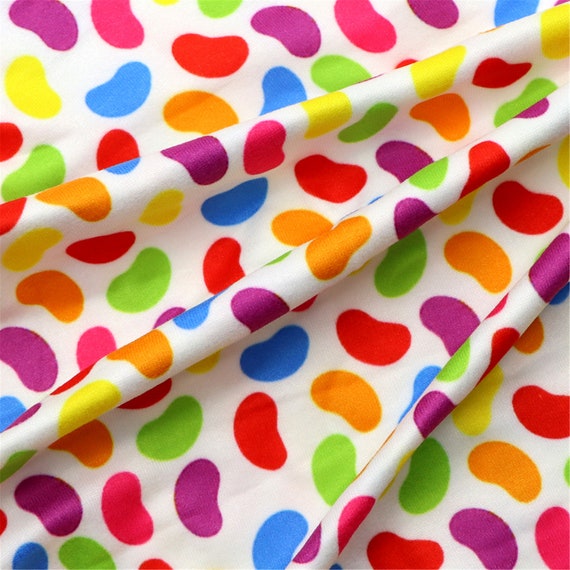 Candy Print Double Brushed Poly-stretch Fabric Double Brushed - Etsy
