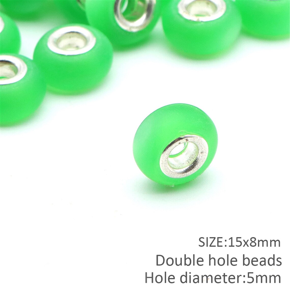 15x8mm European Round Beads Silver Double Cores Beads Etsy