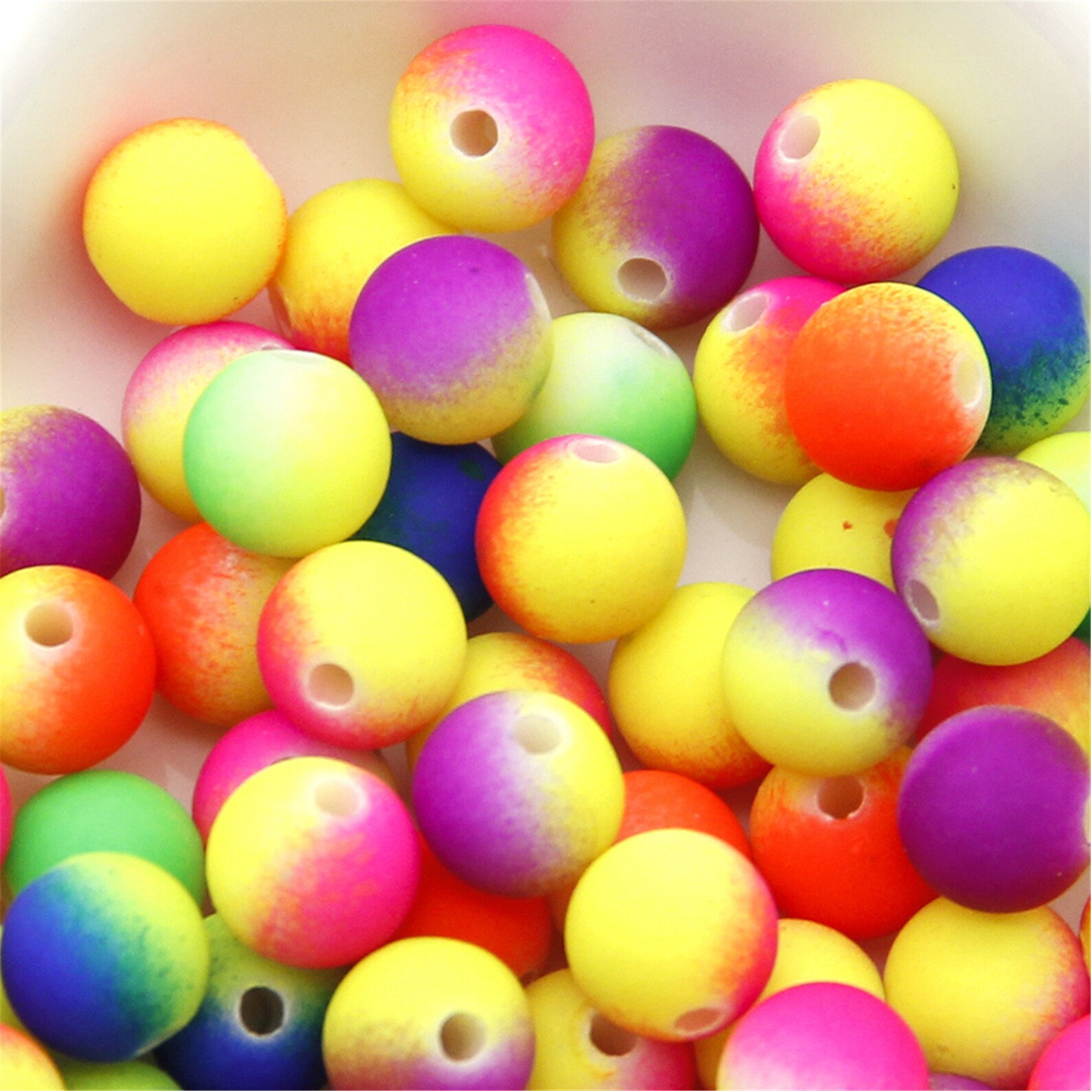 8x8mm Fluorescent Round Beads Gradient Small Beads Bright | Etsy