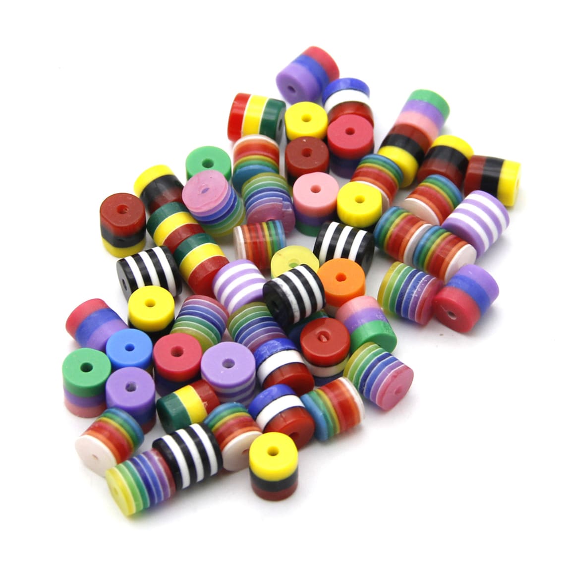 9mm Rainbow Striped Tube Beadsstripe Acrylic Beads Jewelry Etsy