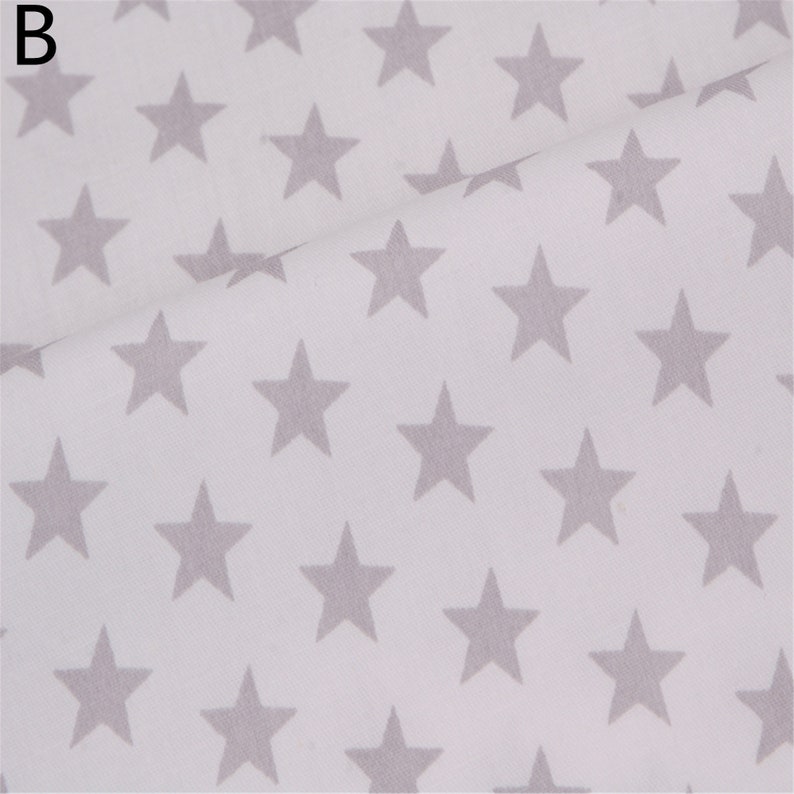 Solid Color Star Pattern 100/% Cotton Fabric by Half Yard for Cloth Sewing DIY Crafts Pillows