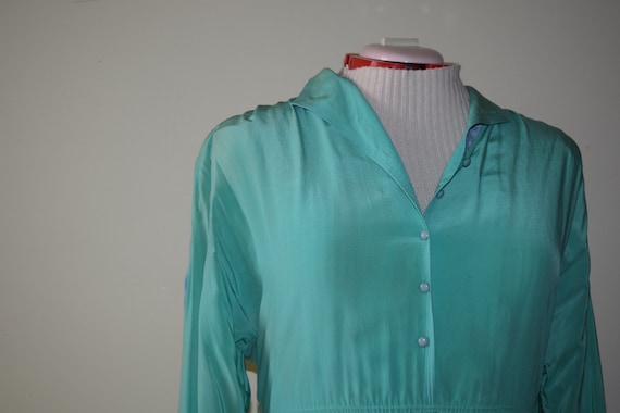 Vintage Puccini Turquoise Silk Dress - image 4