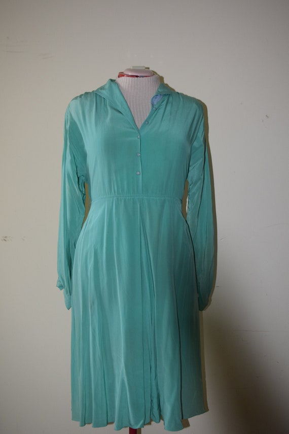 Vintage Puccini Turquoise Silk Dress - image 1