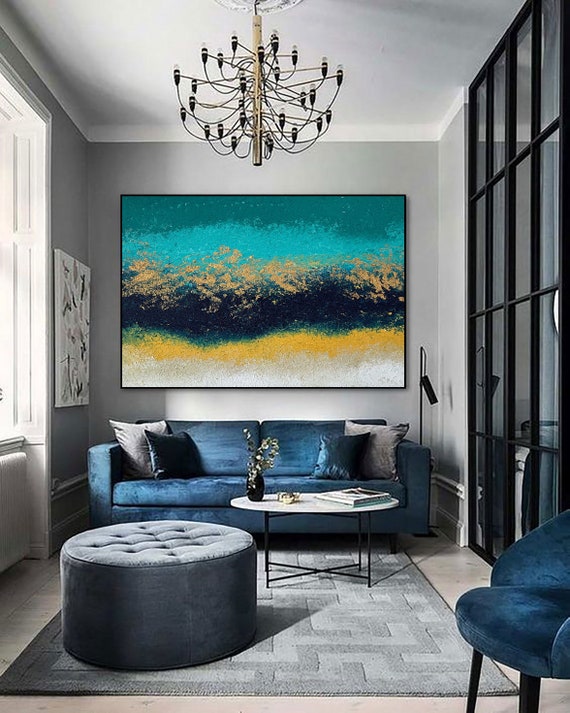 Original Abstract Painting Canvas Wall Art, Bedroom Decor, Large