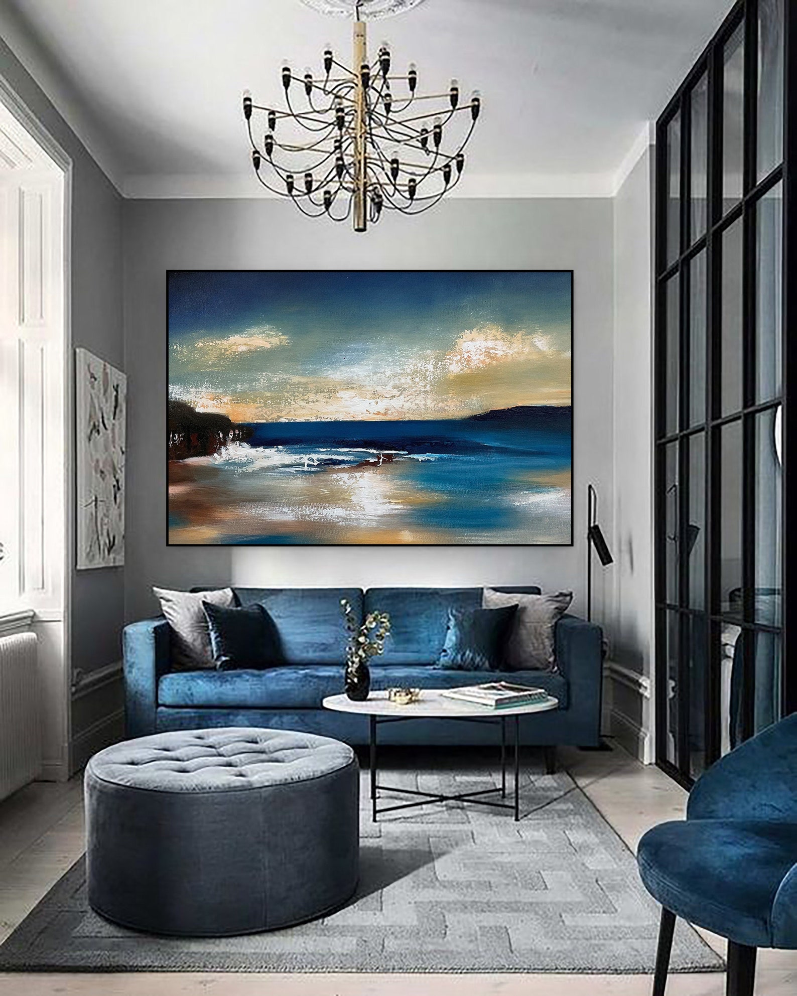 Modern Wall Art Abstract Landscape Painting Oversized Etsy UK