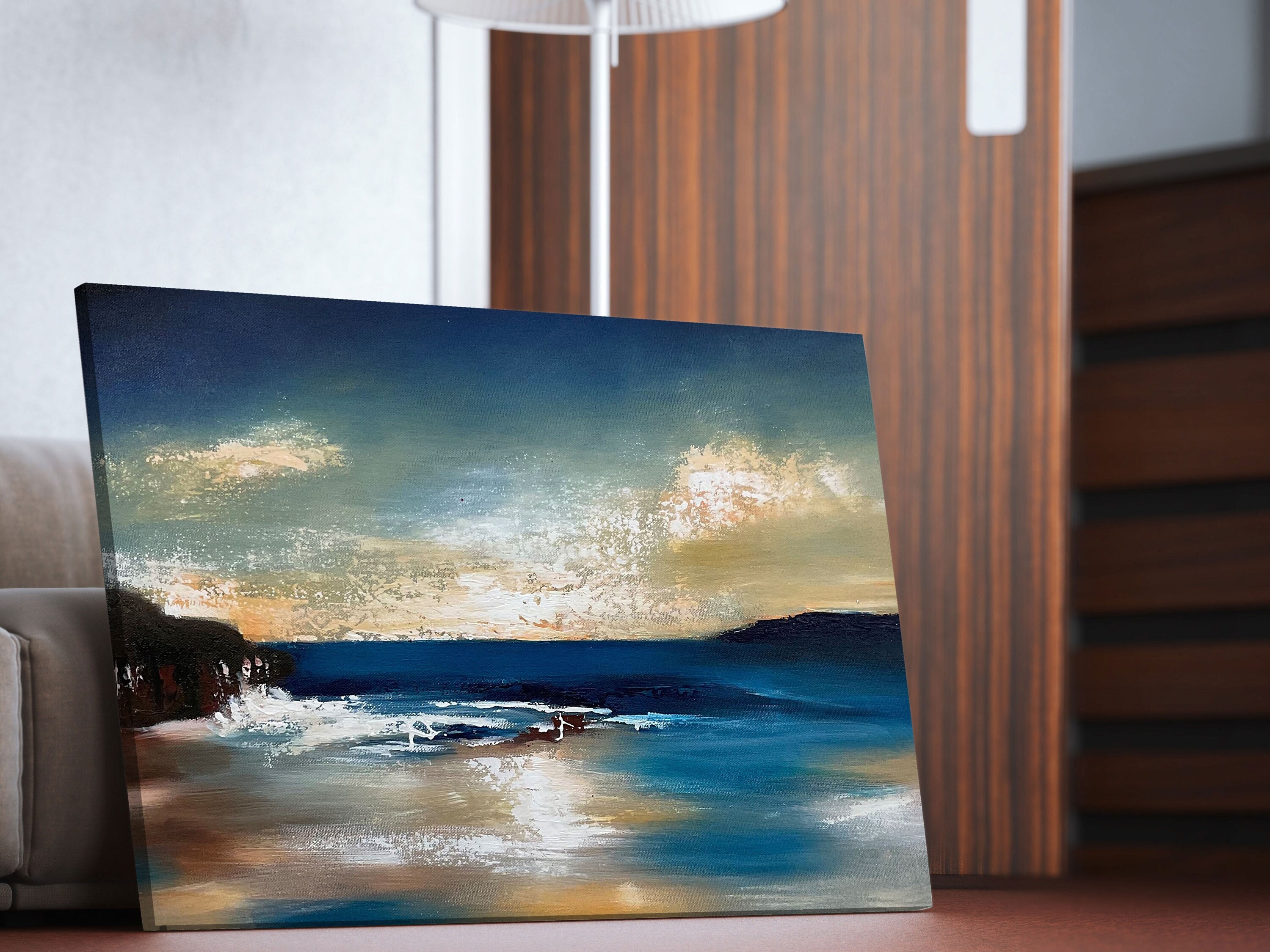 Modern Wall Art Abstract Landscape Painting Oversized Etsy UK