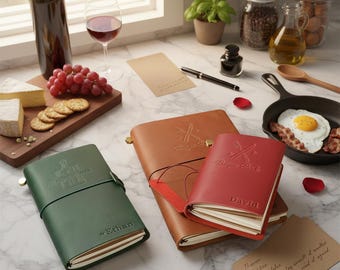 Personalized Leather Recipe Book, Custom Cookbook Binder, Family Heirloom, Bridal Shower Gift, Wedding Gift for Couple, Christmas Gift