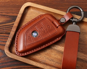 Leather Key Fob Cover for BMW: Personalized Key Case