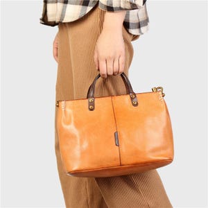Bolsos de cuero para mujer, tipo bandolera, estilo vintage, hechos a mano, para hombro, con asa superior, personalizables, para regalo de cumpleaños, tipo hobo