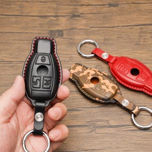 Mercedes Benz Leather Key Case – Fits S E C 63 AMG | Personalized Car Key Fob Cover Holder | Gift for Him, Personalized Gift