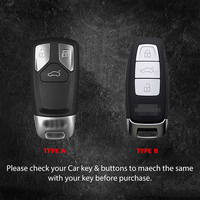 Handmade Leather Car Key Fob Cover for Audi image 2