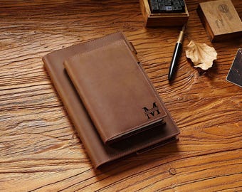 Diario de cuero personalizado: cuaderno de viaje hecho a mano, regalo corporativo