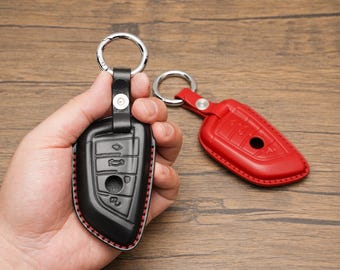 Handmade Leather Key Fob Cover for BMW: Vegetable Tanned Cowhide
