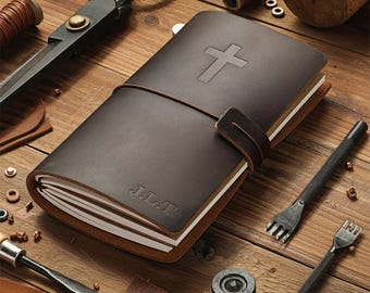 Custom Prayer Journal | Religious Gift for Him | Christian Gift |  Custom Made Religious Journal | Custom leather notebook for Christian