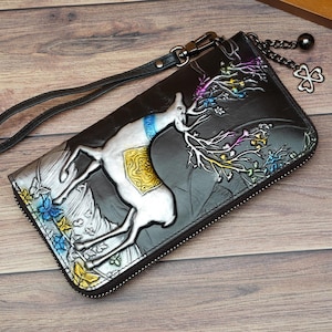 Multi-Card Leather Long Wallet / Phone Wallet / Vintage Embossed Wallet / Women's Clutch / Large Capacity Card Holder
