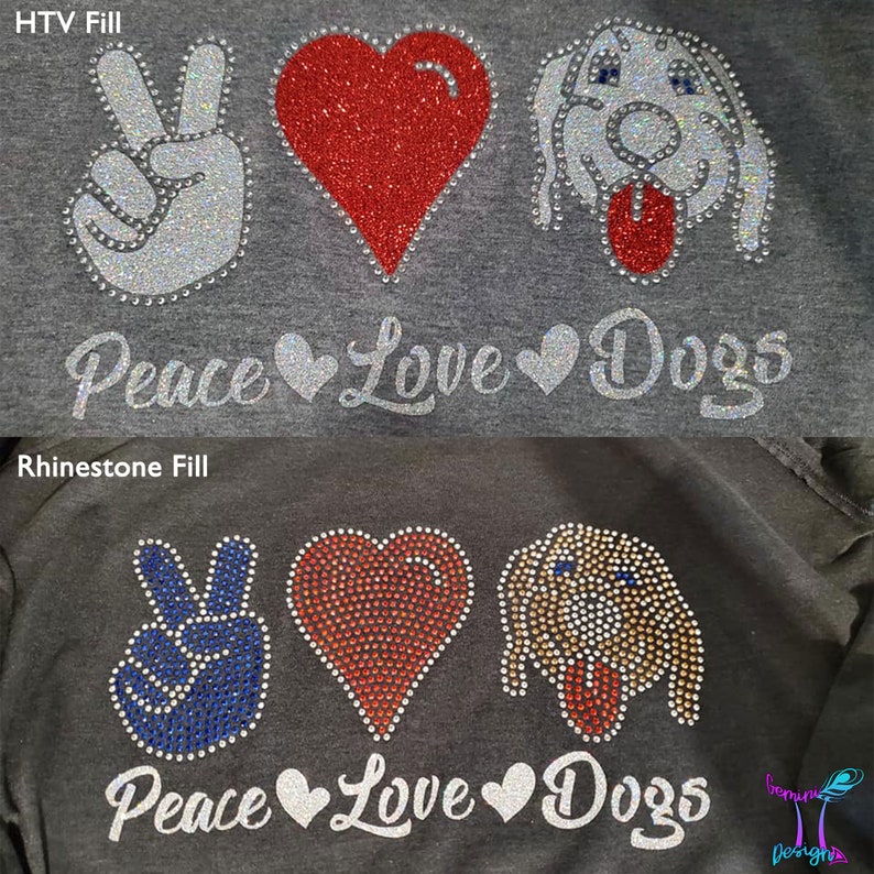 Download Peace Love Dogs RhinestoneHTV Design File *.ai*.eps*.svg ...