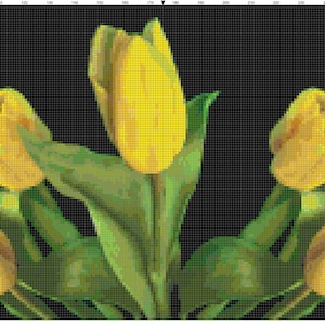 Yellow Tulips Cross Stitch Pattern