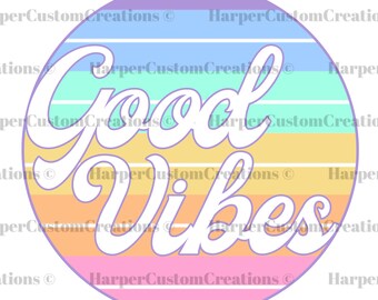 Good Vibes PNG, Summer Sunset Sublimation Design (Digital Download)