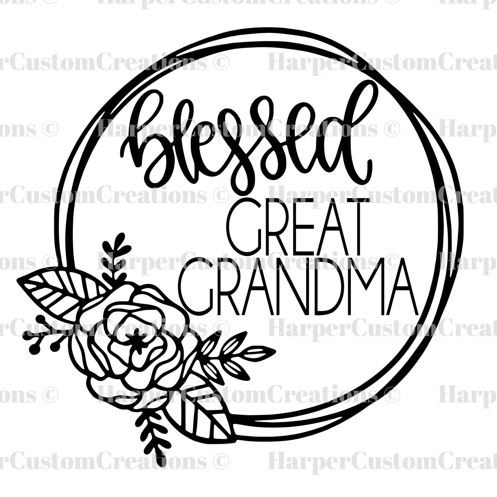 Blessed Great Grandma SVG Blessed Grandma SVG Cut File for  Etsy