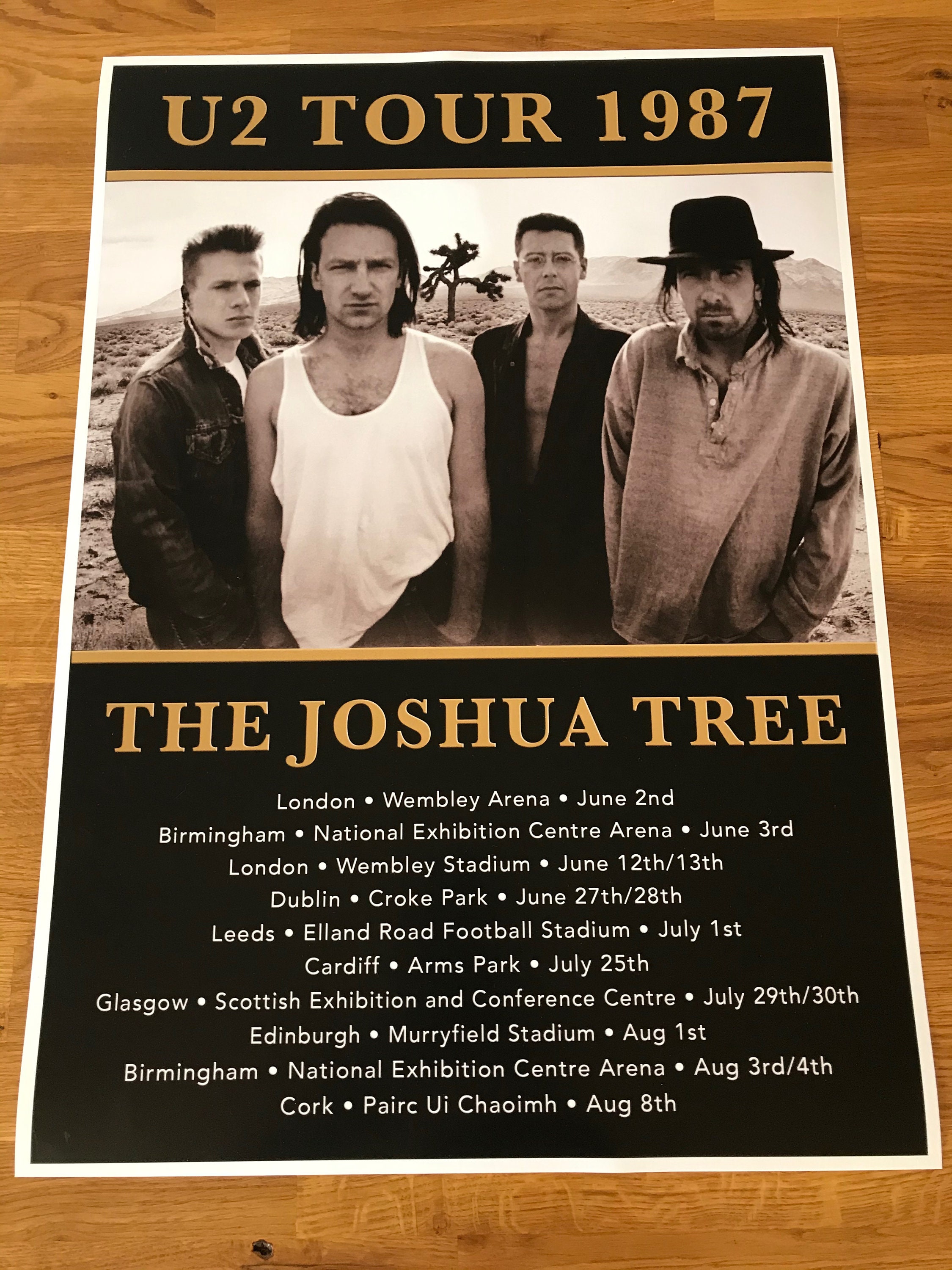 U2 the Joshua Tree A2 Reproduction Tour Poster - Etsy