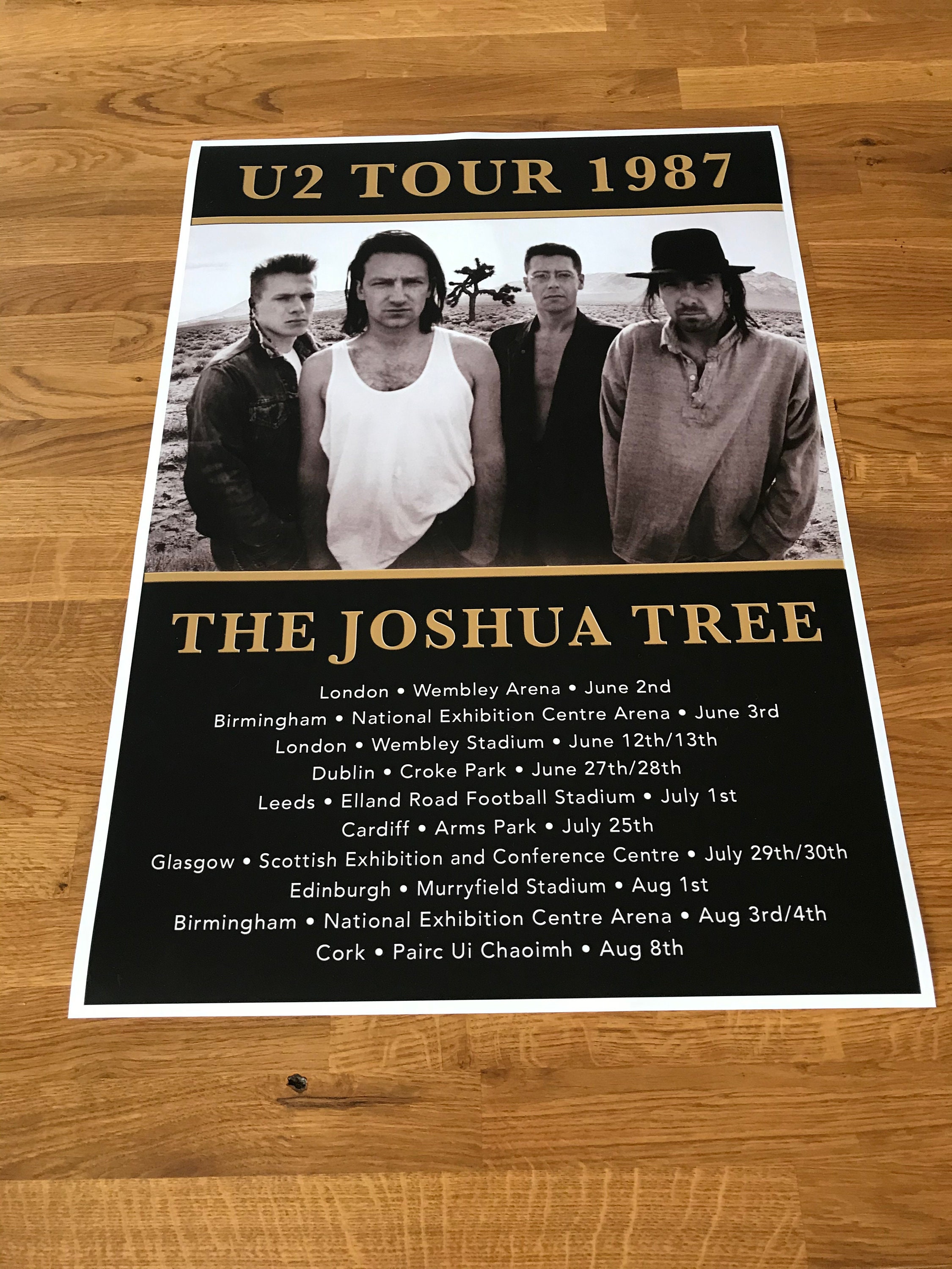 U2 the Joshua Tree A2 Reproduction Tour Poster - Etsy