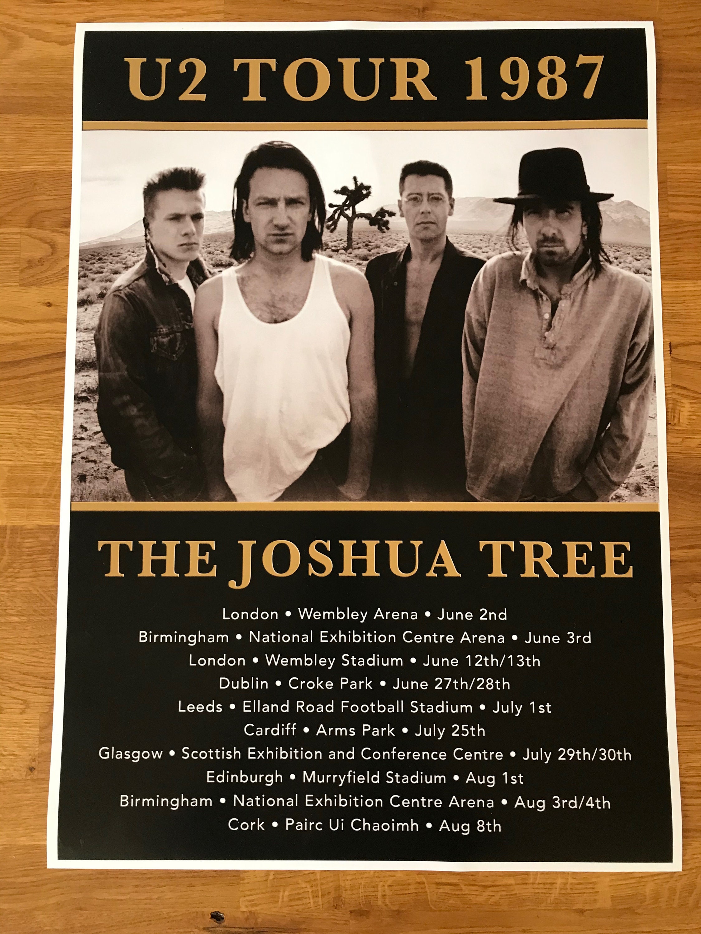 U2 the Joshua Tree A2 Reproduction Tour Poster Etsy UK