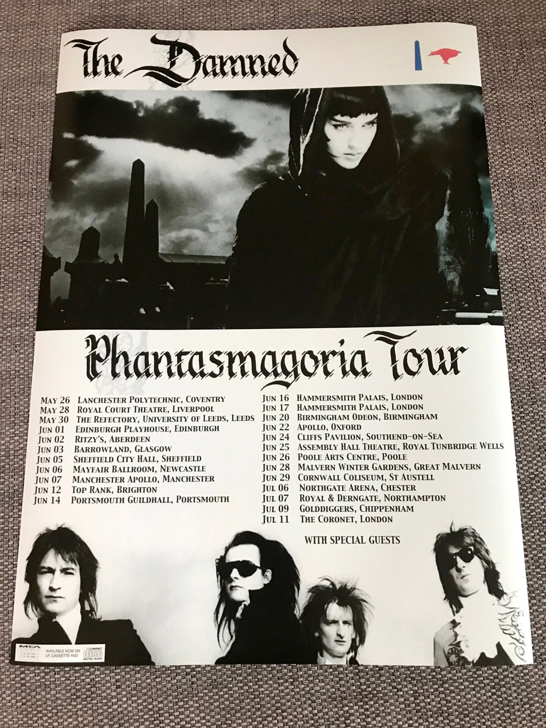 The Damned, Phantasmagoria Tour Print A2 size - Etsy 日本