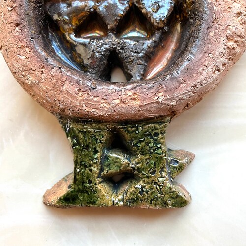 Decorative Scandinavian Vintage Stoneware Bird Wall Plaque design Gabi Citron Tengborg own shops Pottery Studio Lund, Home Decor. Sweden,1970s.