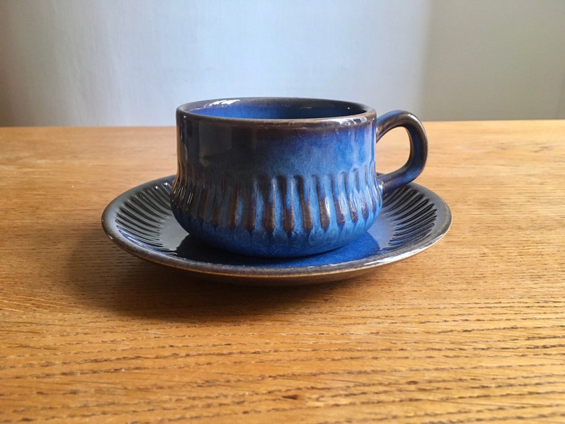 Vintage Upsala-Ekeby GEFLE Sweden Kosmos cup and saucer design Berit Ternell 1960\u2019s.
